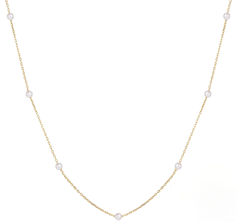 Lily Pearl & Chain Necklace