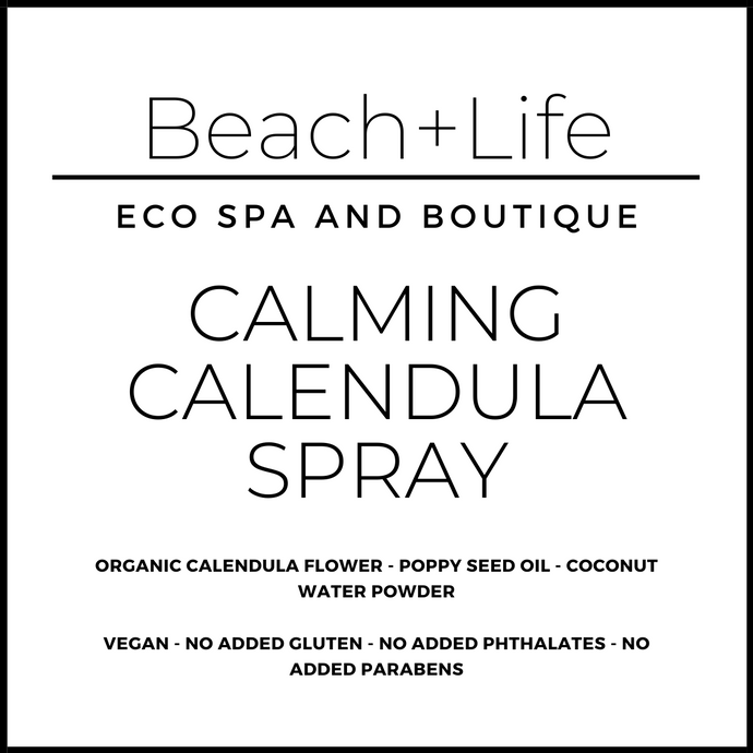 Calming calendula spray label and description