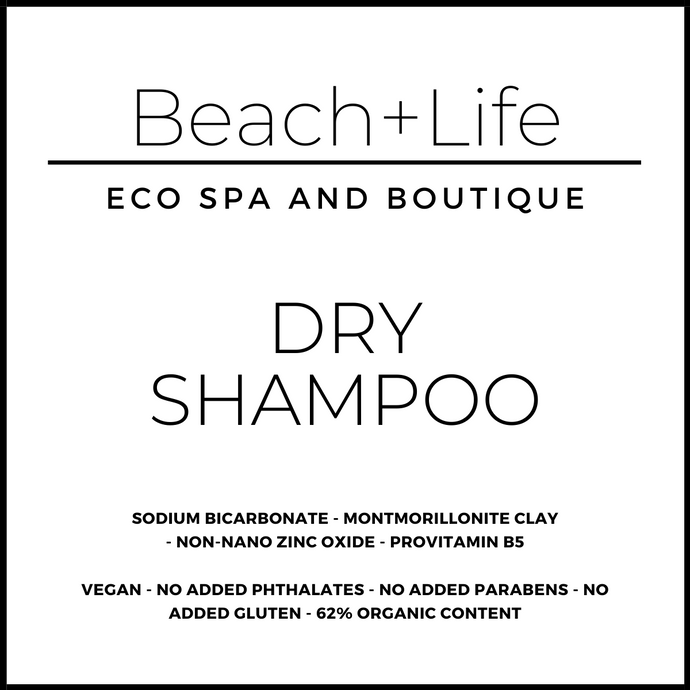 Dry shampoo label with description