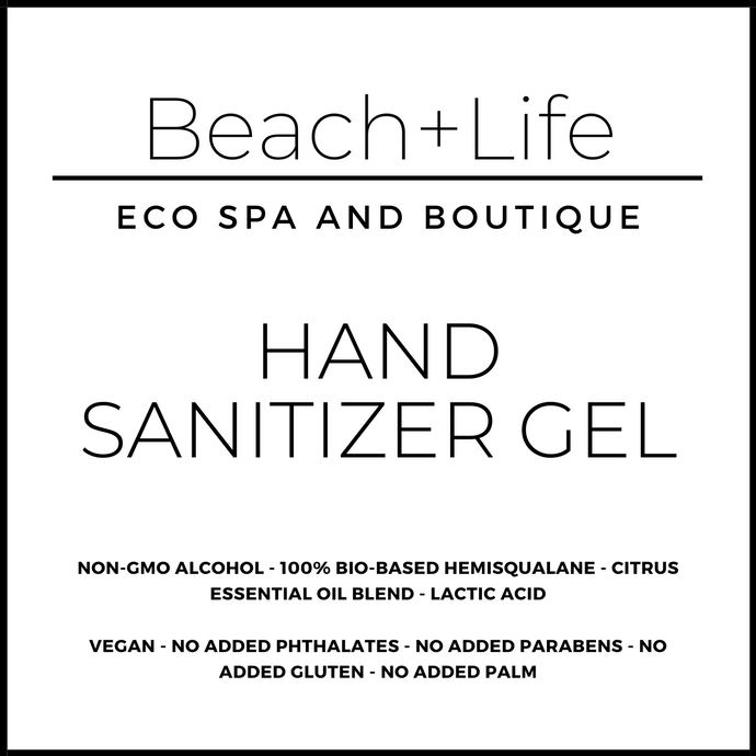 Hand sanitizer gel label with description