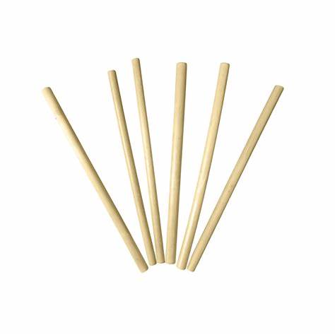 Six bamboo straws displayed on white background