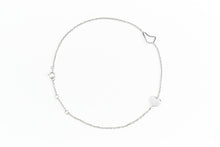 Load image into Gallery viewer, Bim love anklet in silver displayed on white background
